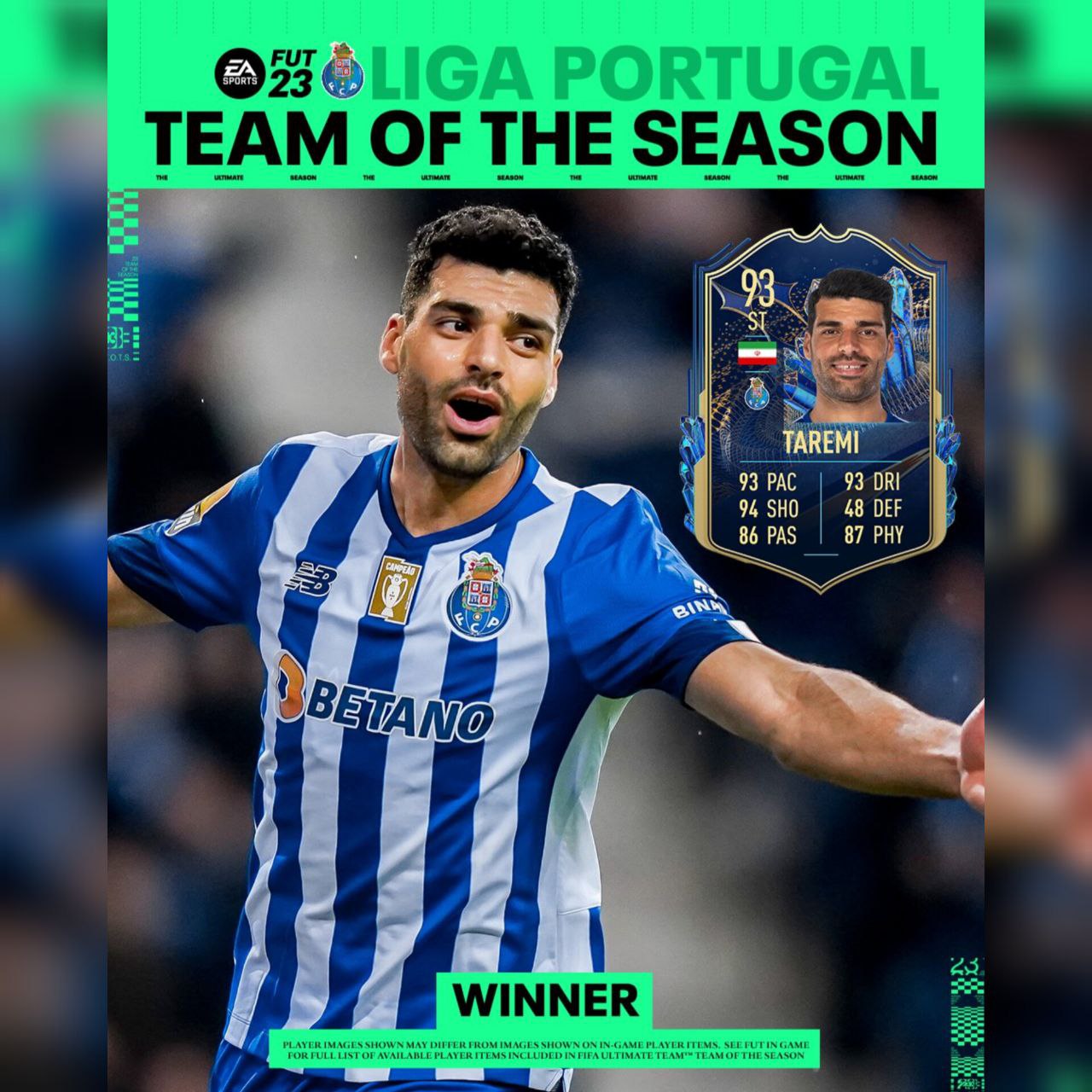 کارت بازی مهدی طارمی در FIFA 23 تغییر کرد